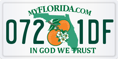 FL license plate 0721DF