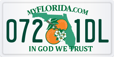 FL license plate 0721DL