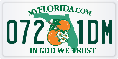 FL license plate 0721DM