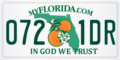 FL license plate 0721DR