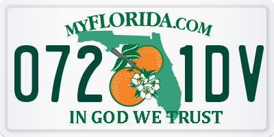 FL license plate 0721DV
