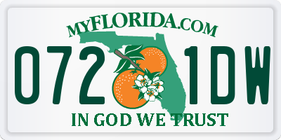 FL license plate 0721DW
