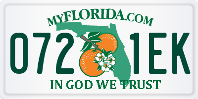 FL license plate 0721EK