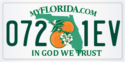 FL license plate 0721EV