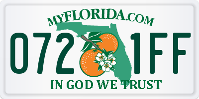 FL license plate 0721FF