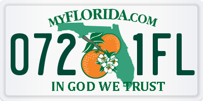 FL license plate 0721FL