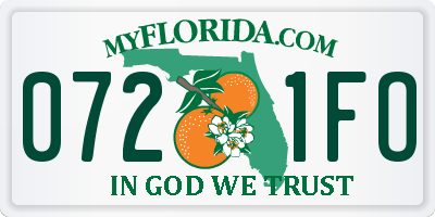 FL license plate 0721FO