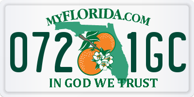 FL license plate 0721GC