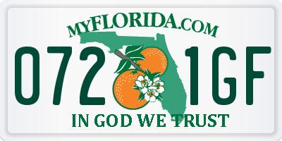 FL license plate 0721GF
