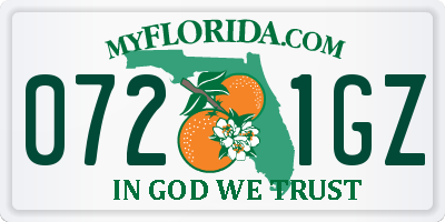 FL license plate 0721GZ