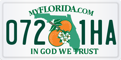 FL license plate 0721HA