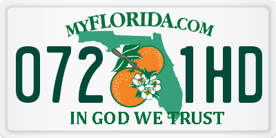 FL license plate 0721HD