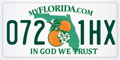 FL license plate 0721HX