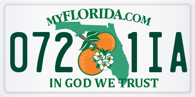FL license plate 0721IA