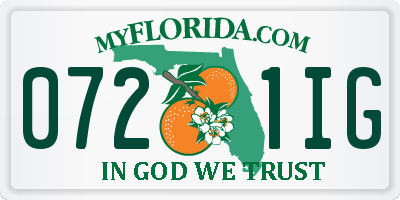 FL license plate 0721IG