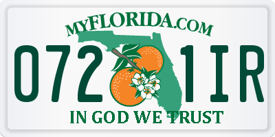 FL license plate 0721IR