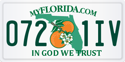 FL license plate 0721IV