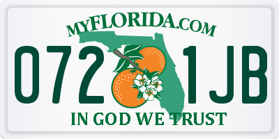 FL license plate 0721JB