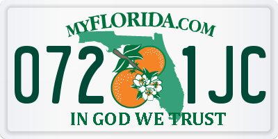 FL license plate 0721JC