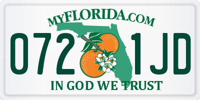 FL license plate 0721JD