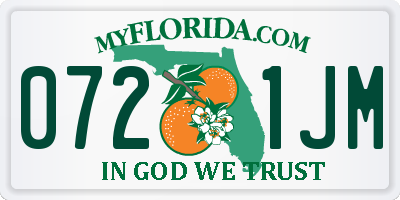 FL license plate 0721JM