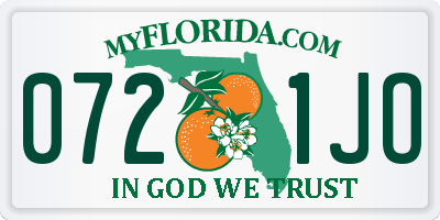 FL license plate 0721JO