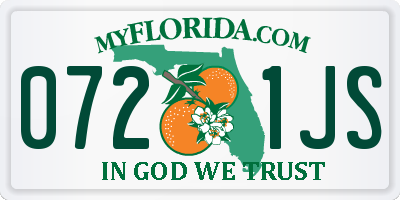 FL license plate 0721JS