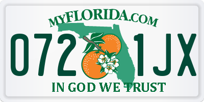 FL license plate 0721JX
