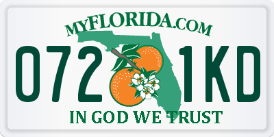 FL license plate 0721KD