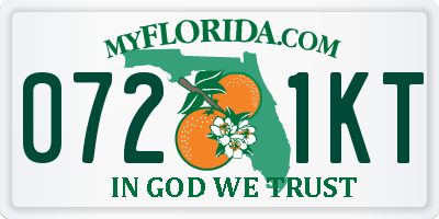 FL license plate 0721KT