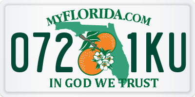 FL license plate 0721KU