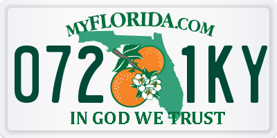 FL license plate 0721KY