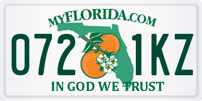 FL license plate 0721KZ