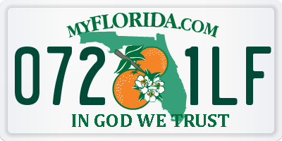FL license plate 0721LF