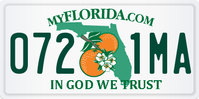 FL license plate 0721MA