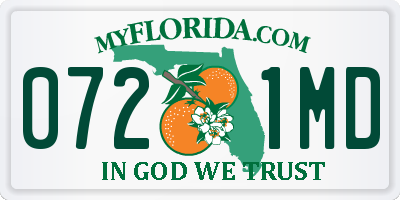 FL license plate 0721MD