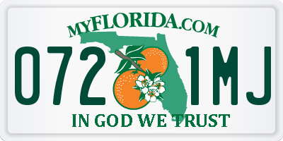 FL license plate 0721MJ