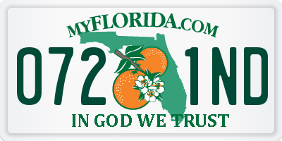 FL license plate 0721ND