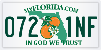 FL license plate 0721NF