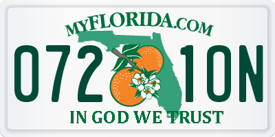 FL license plate 0721ON