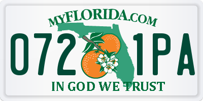 FL license plate 0721PA
