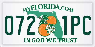 FL license plate 0721PC