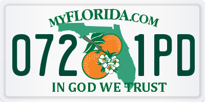 FL license plate 0721PD