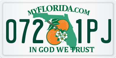 FL license plate 0721PJ