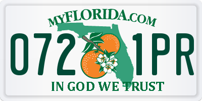 FL license plate 0721PR