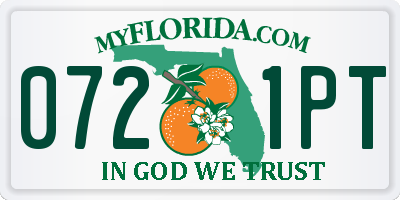 FL license plate 0721PT