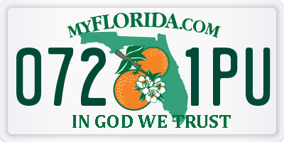 FL license plate 0721PU