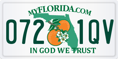 FL license plate 0721QV