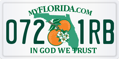 FL license plate 0721RB