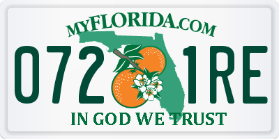 FL license plate 0721RE